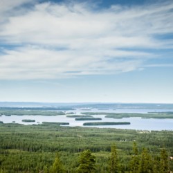 Blick über die Landschaft vom schwedischen Ferienhof Skoglundsgarden für Jugendfreizeiten