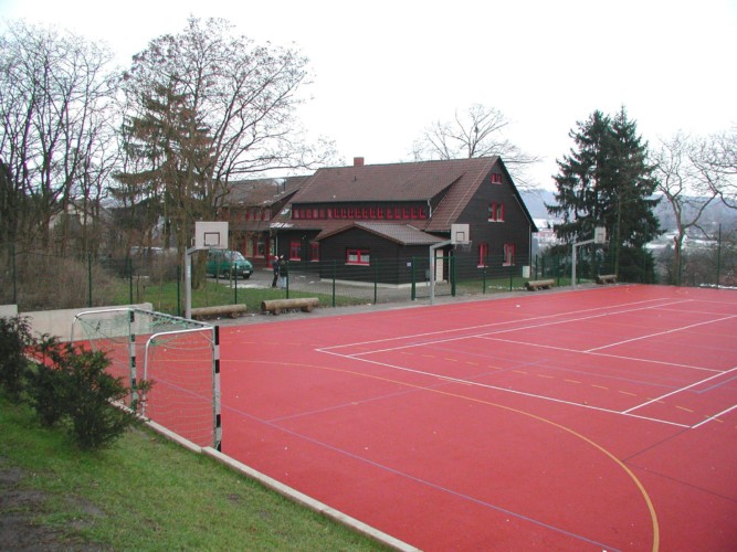 Sportplatz am Freizeitheim Schotten in Deutschland.