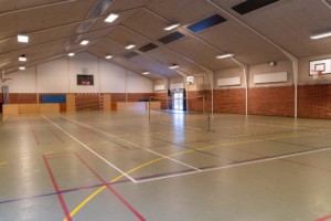 Die Turnhalle des Freizeitheims Solgarden Efterskole in Dänemark.