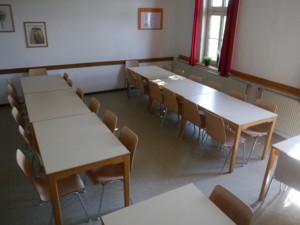 Der Speisesaal im Gruppenhaus Burlage in Deutschland.