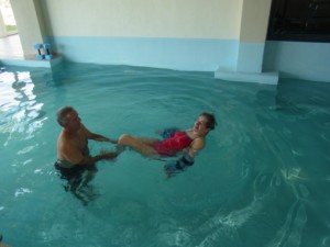 Das Schwimmbad im griechischen Hotel Villa Olymp.