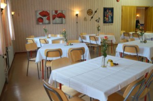 Speisesaal für Kinderfreizeiten im norwegischen Gruppenhaus Solsetra Misjonssenter