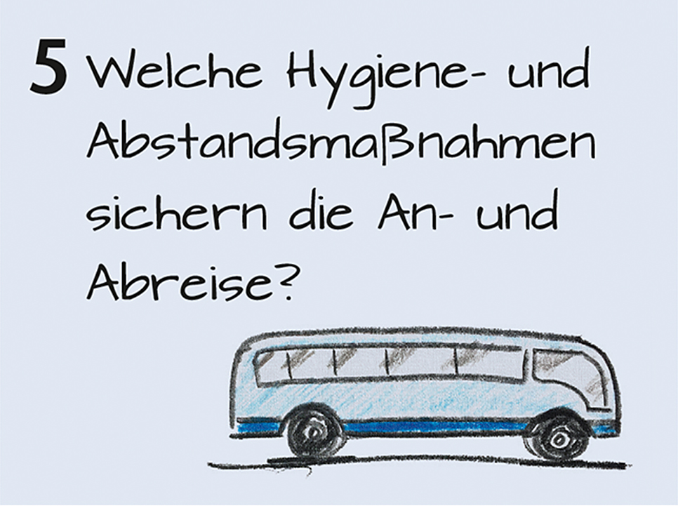 Hygiene- und Abstandsmaßnahmen Anreise Abreise Gruppenreisen Corona