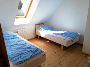 Ein Doppelzimmer im dänischen Freizeithaus Skovly Langeland.