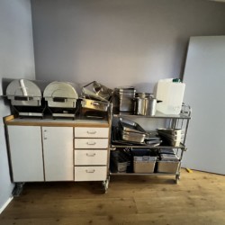 Gut ausgestattete Küche im schwedischen Ferienhaus Hälleberga für große Jugendgruppen.